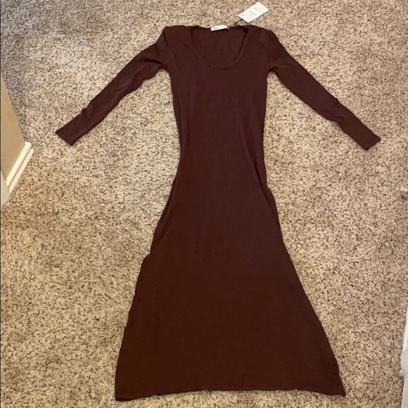 COPY - ZARA wine-coloured midi dress (S) - Picture 2 of 4